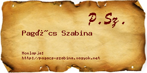 Pagács Szabina névjegykártya